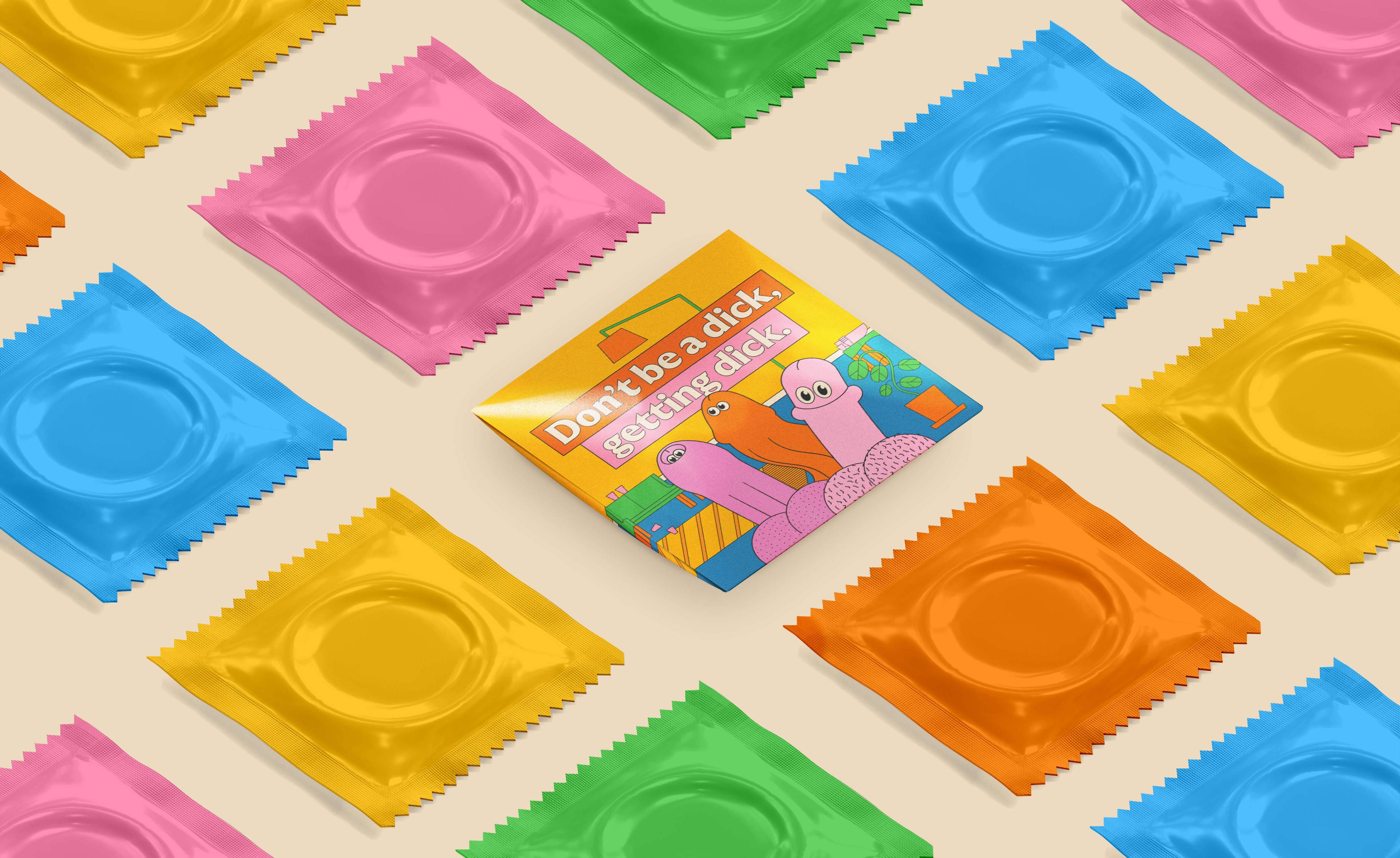 Campaign Branded Box of condoms repeating as a pattern